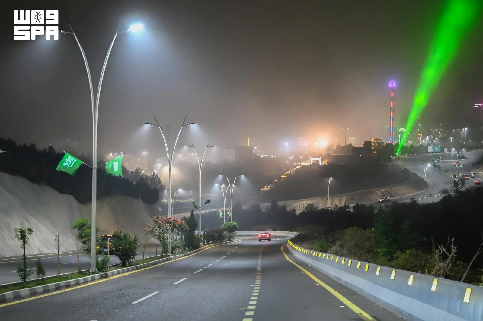 الباحة تتوشَّح بالأخضر احتفاءً باليوم الوطني السعودي