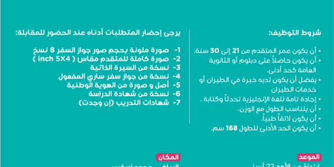 ناس طيران توظيف