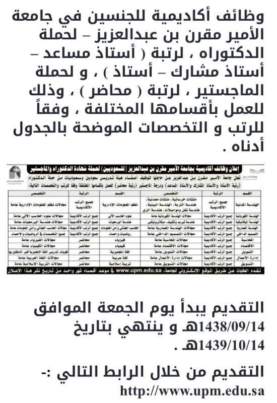 التقديم على الوظائف الاداريه 1438