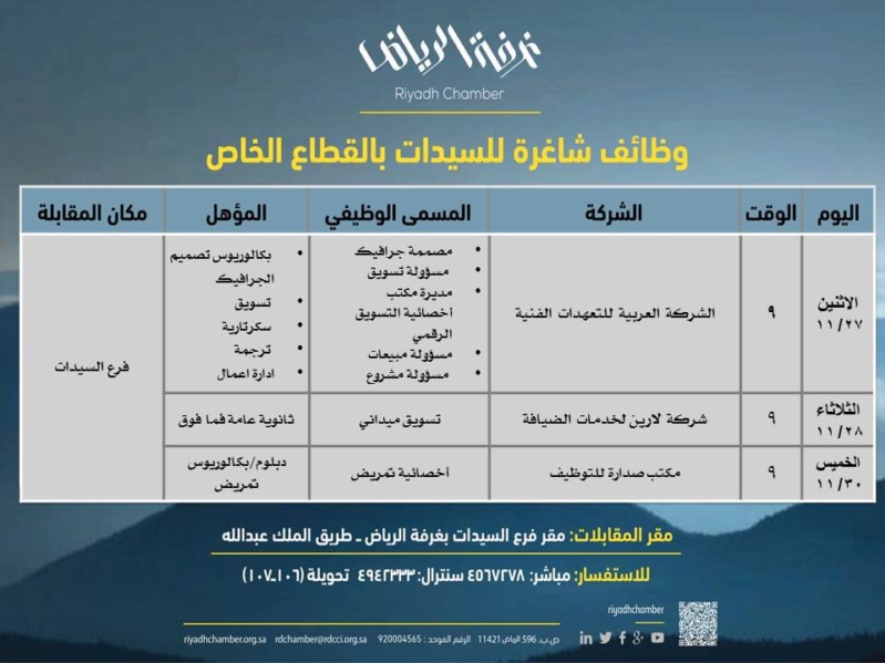 غرفة الرياض تعلن عن وظائف للسيدات بالقطاع الخاص صحيفة المواطن الإلكترونية غرفة الرياض تعلن عن وظائف للسيدات بالقطاع الخاص صحيفة المواطن الإلكترونية