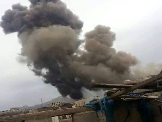 بالصور.. التحالف يستهدف مواقع للحوثيين بصنعاء