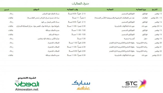 تعرف على جدول الفعاليات لـ #خليجي22