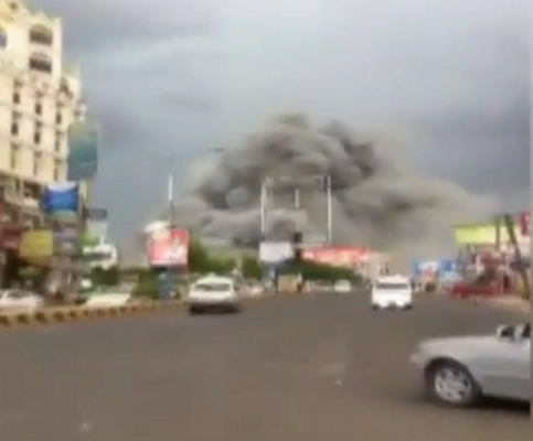 قصف منزل ابن المخلوع «صالح» في صنعاء