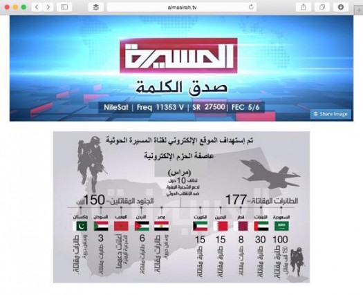 “هاكرز” سعوديون يخترقون موقع قناة “المسيرة” الحوثية