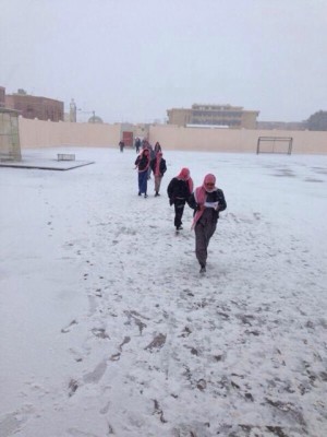 “طلاب طريف” يختبرون وسط الثلوج.. وموجة انتقادات لتعليم الشمالية