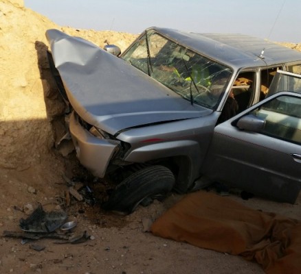 حادث إنقلاب يصيب 4 مواطنين بطريق “الشعبة- أم رضمة”