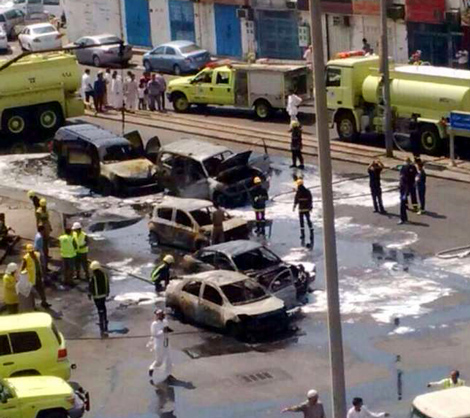 مدني جدة: حادث تسرب وقود ناقلة البنزين بالمحطة “عَرَضي”