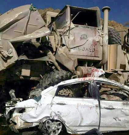 حادث شاحنة الجيش بعقبة ضلع يظهر تهور سائق الكنور