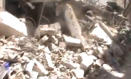 بالفيديو.. آثار الدمار المباني في شام حمص المحمدية