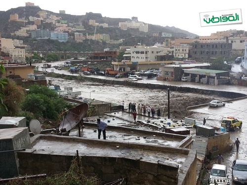 بالصور ..الأمطار تتسبب بقطع طرق وجرف مركبات في الداير