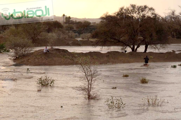 إنقاذ مواطنَيْن احتجزهما السيل  شرق خميس مشيط