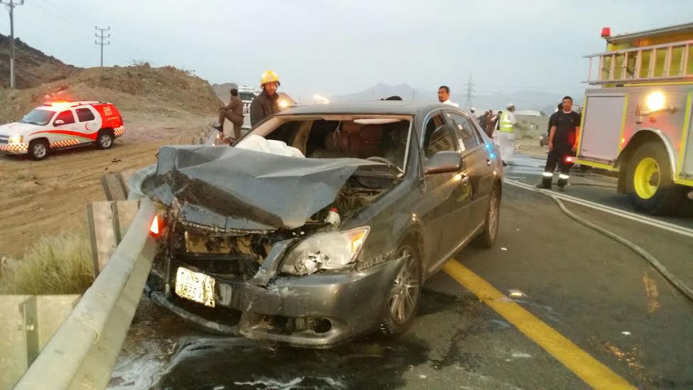 بالصور.. إصابة 6 أشخاص في حادث مروري بطريق #الخواجات
