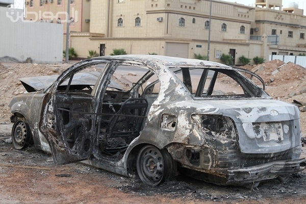 سيارة محترقة ومتروكة منذ شهرين في حي الصفوة بالرياض