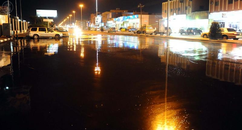 أمطار غزيرة على منطقة نجران