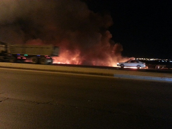 حريق في مباسط الخضار بنظيم الرياض