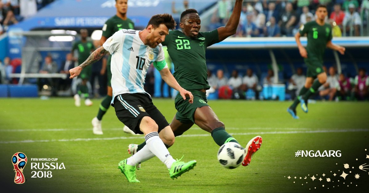 منتخب الأرجنتين يتقدم على نيجيريا في الشوط الأول