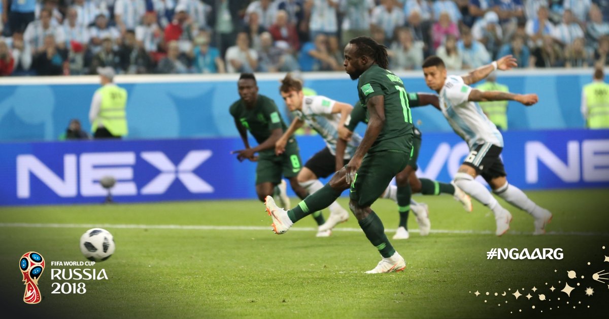 منتخب الأرجنتين ونيجيريا .. موسيس يُسجل هدف التعادل