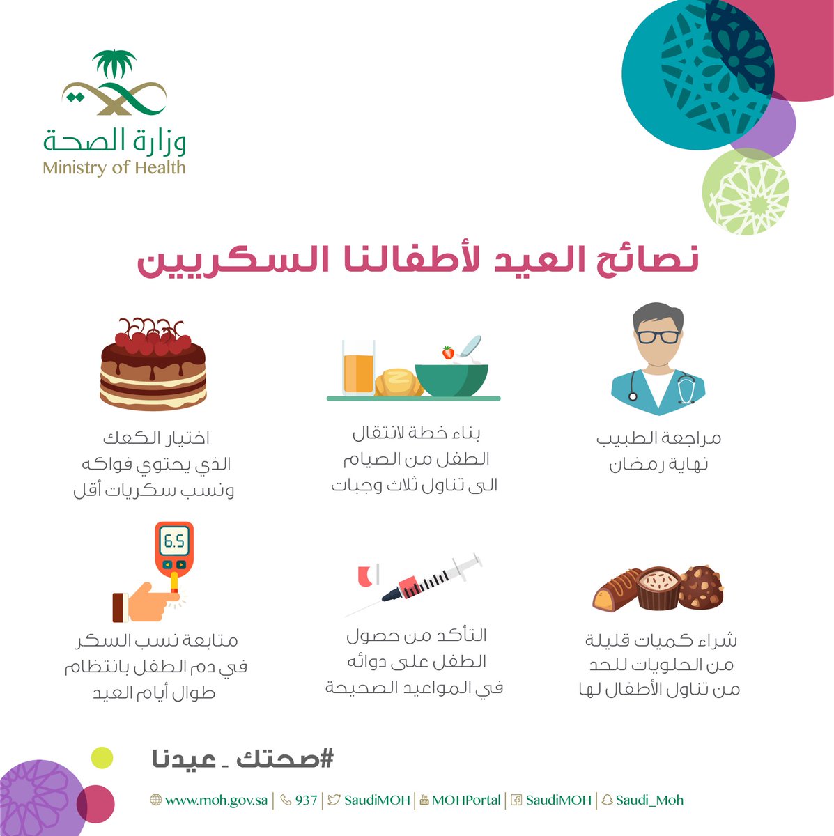 6 نصائح للحفاظ على صحة الأطفال المصابين بالسكري في العيد