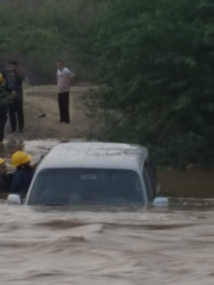 شاهد.. مدني المجاردة ينقذ عائلة من الغرق بسيول وادي جريّة