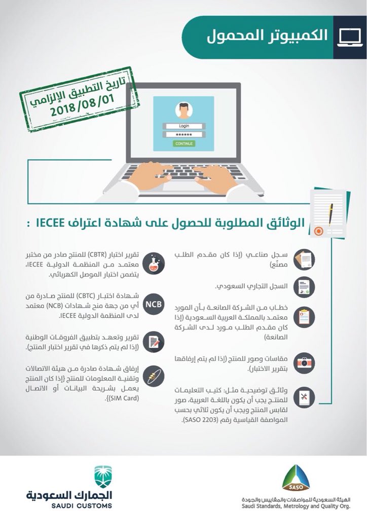 إنفوجرافيك.. 9 وثائق مطلوبة للحصول على شهادة IECEE لاستيراد اللابتوب