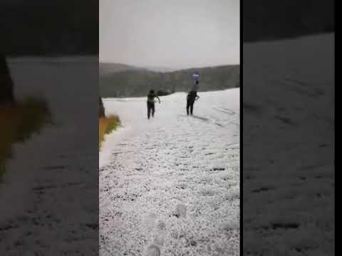 بالفيديو.. المتنزهون يتزلجون على بردية سودة عسير