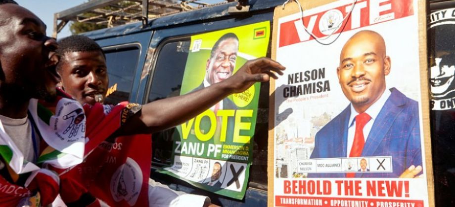 نلسون شاميسا يستبق النتائج الرسمية ويعلن فوزه في انتخابات زيمبابوي