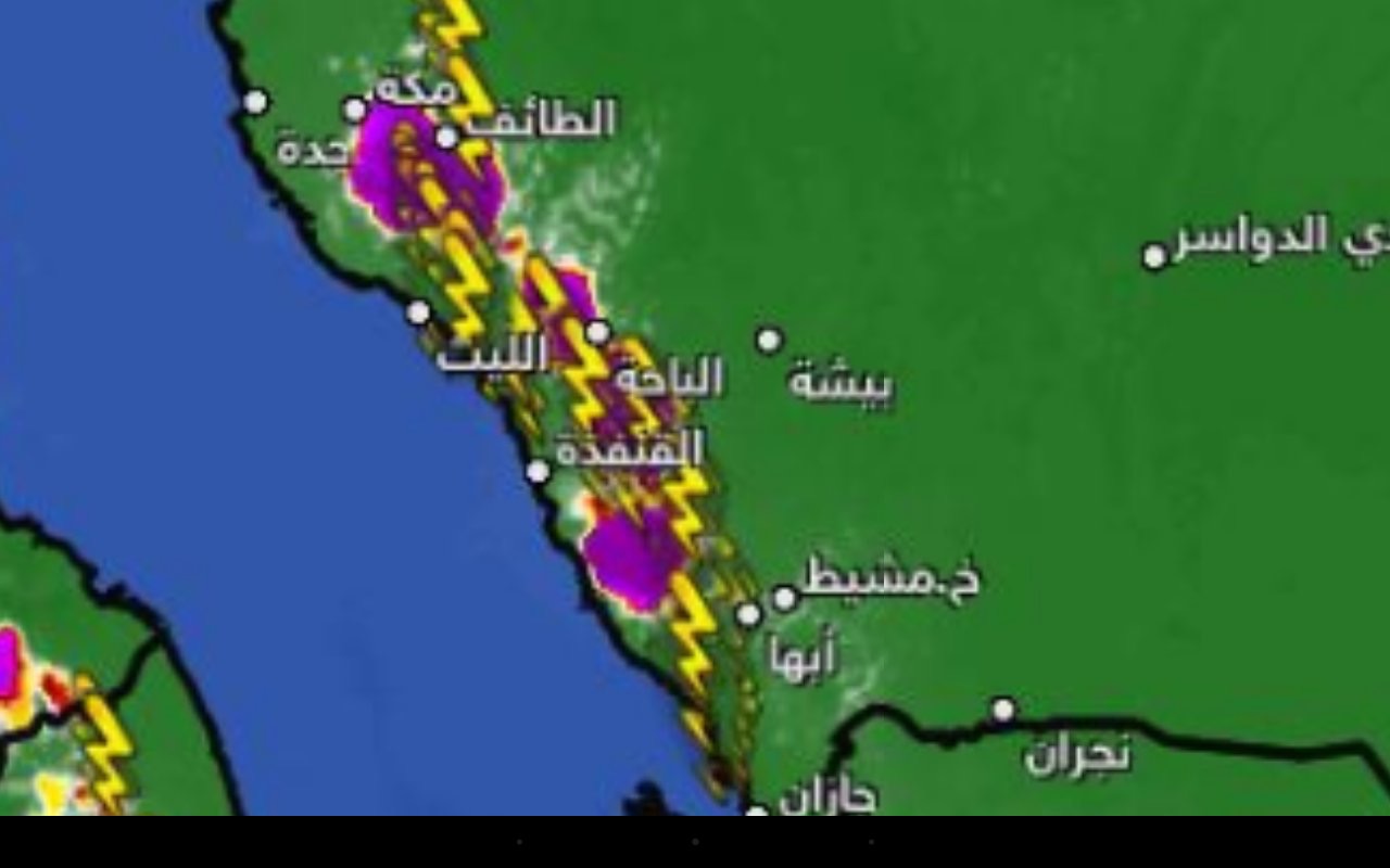 كراني : أمطار رعدية غزيرة من القنفذة تزداد كلما اتجهنا شمالاً حتى مكة