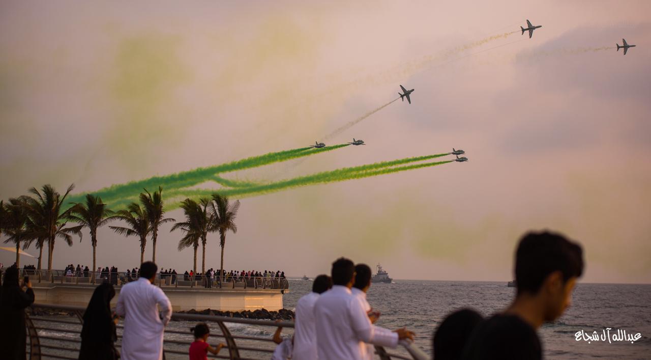 فعاليات اليوم الوطني في جدة .. عروض طيران مثيرة واحتفالات ضخمة