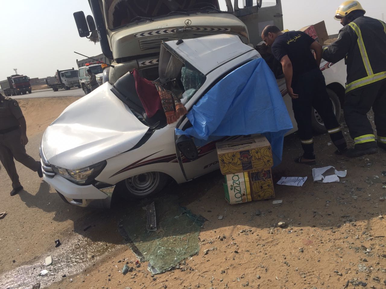 وفاة 3 أشخاص في تصادم مروع على طريق صبيا – العيدابي