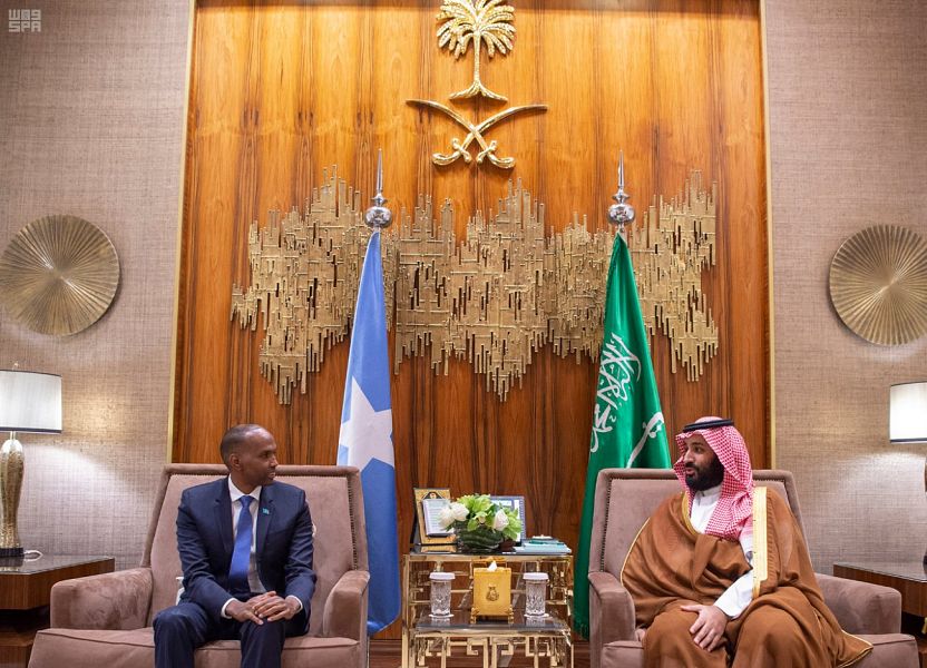 ولي العهد يستعرض مع رئيس وزراء الصومال العلاقات الثنائية والمستجدات الإقليمية