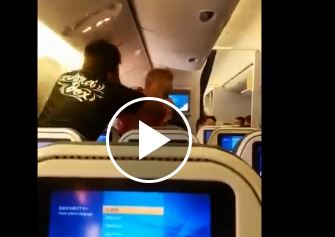 فيديو.. هلع ولكمات وحشية على متن طائرة