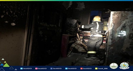 حريق مروع يلتهم غرفة منزل بنجران