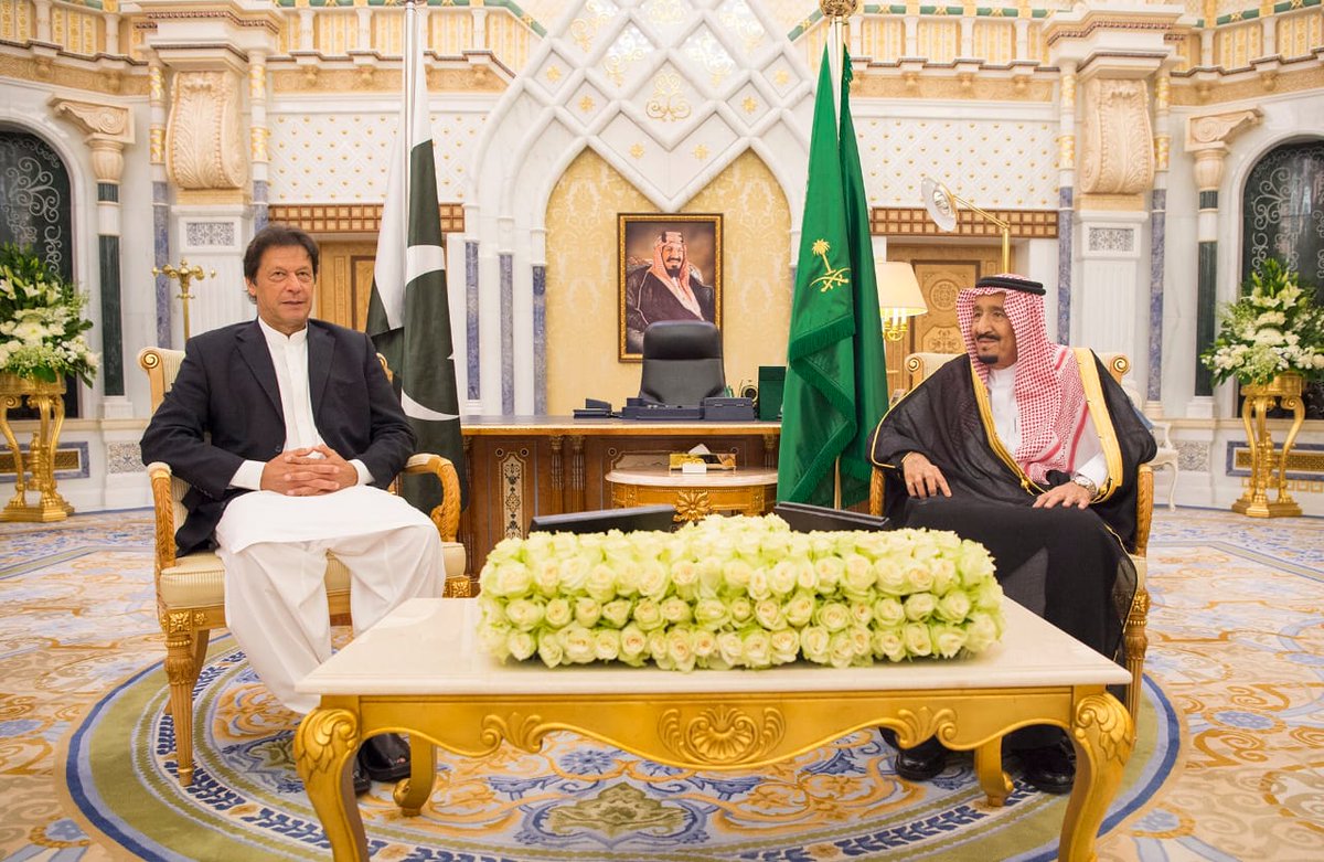 الملك يستعرض العلاقات الوثيقة ومستجدات الأحداث مع رئيس وزراء باكستان
