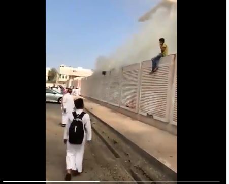 فيديو.. حريق يخلي مدرسة بنين بالمدينة