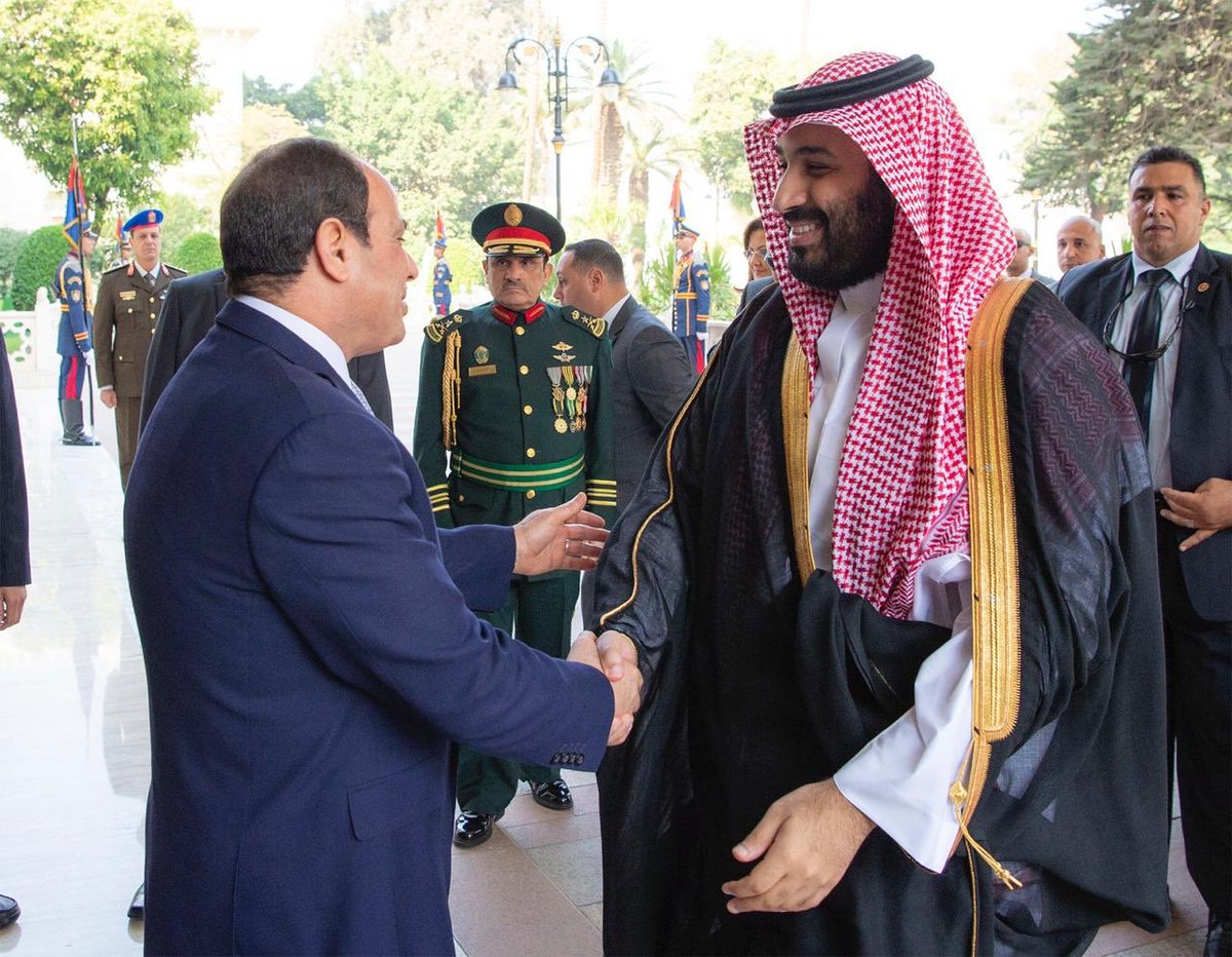 صور.. بدء محادثات ولي العهد والرئيس المصري في قصر الاتحادية