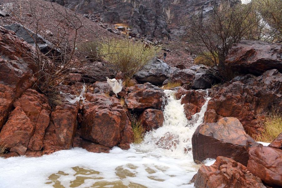 صور توثق جريان السيول في أودية المدينة المنورة