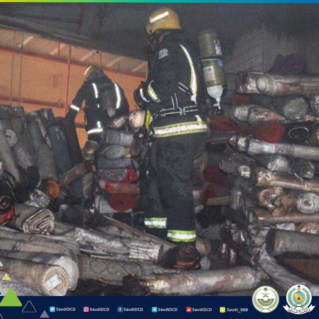 حريق بمستودع مفروشات في حي الفيصلية بدون إصابات