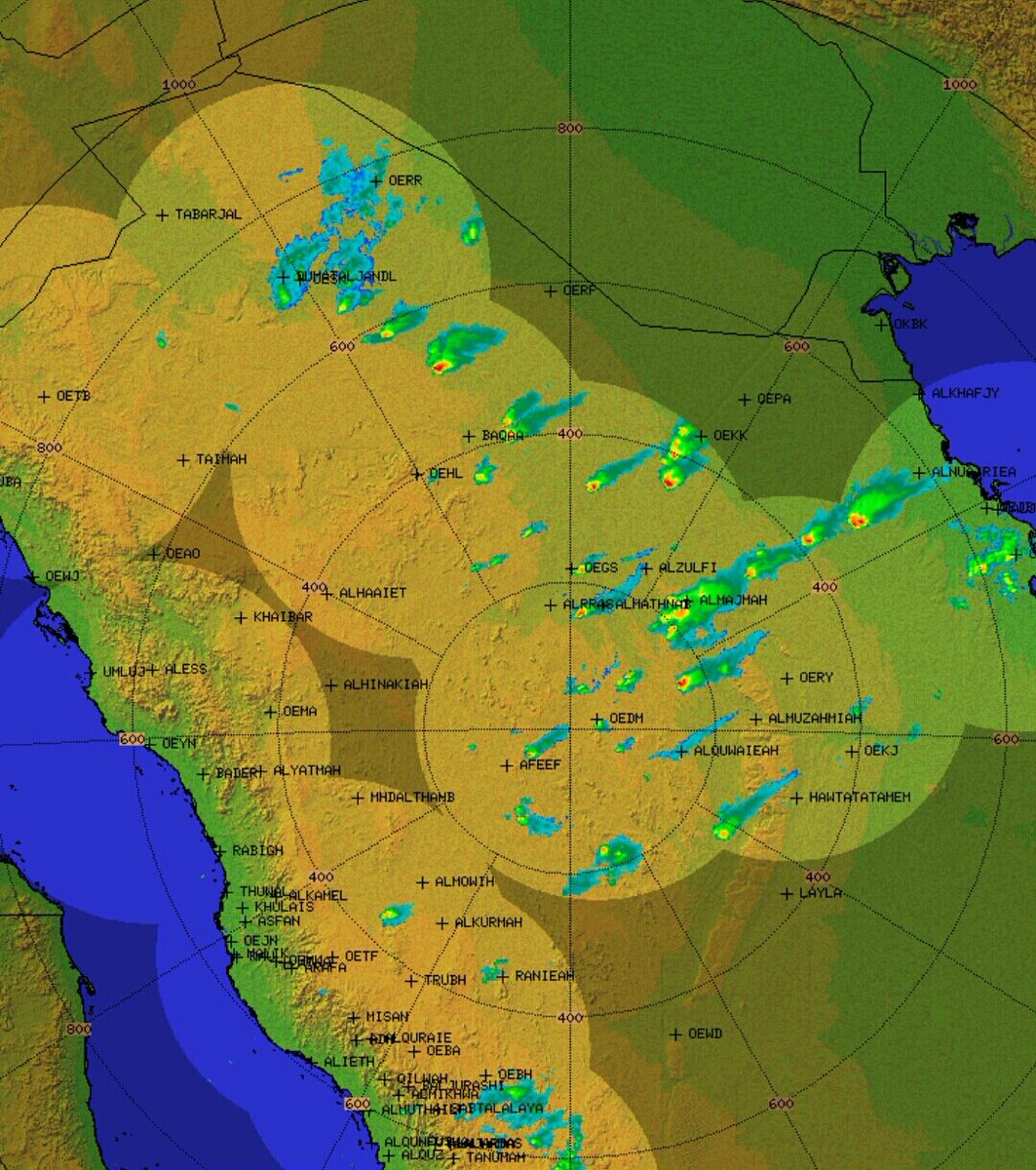 رادار الطقس جازان