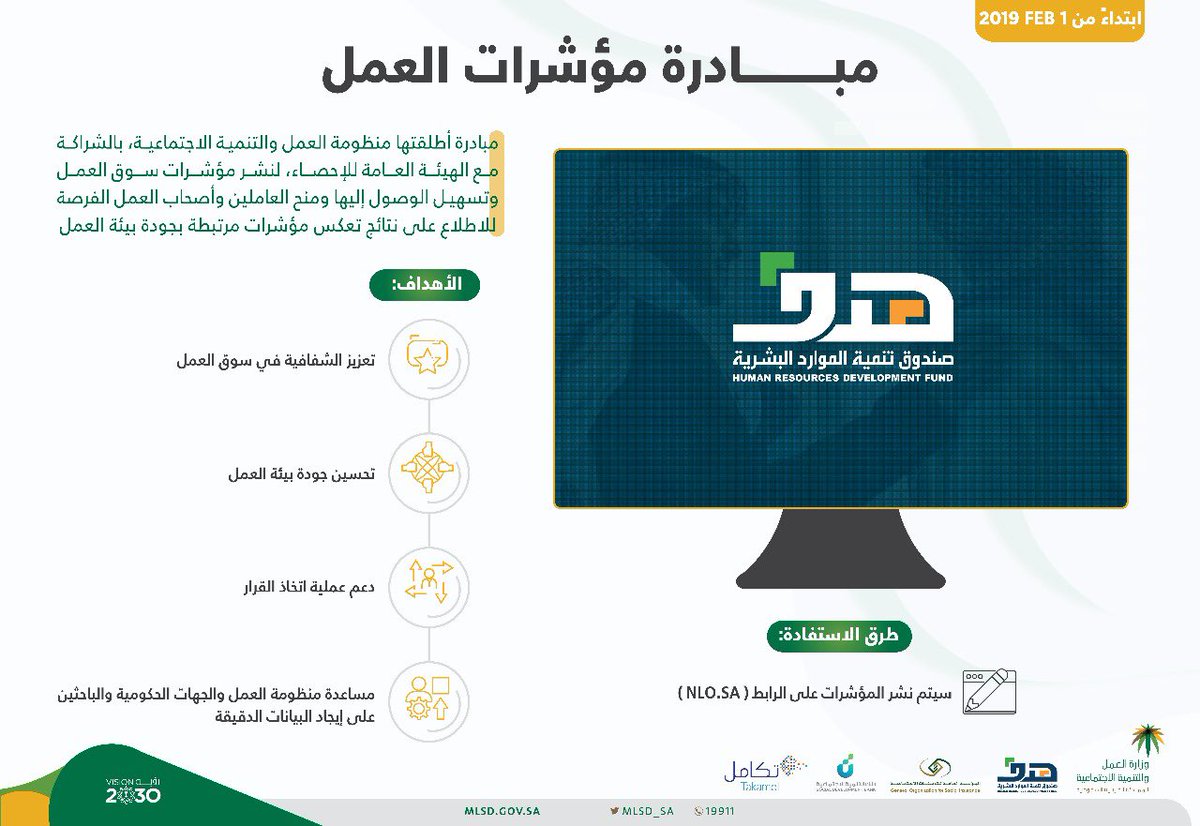 العمل تطلق مبادرة لنشر 21 مؤشراً للسوق