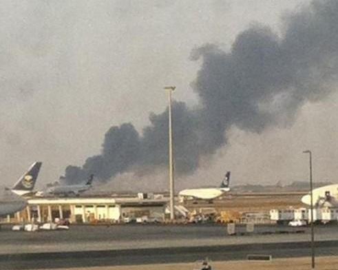 تطورات الحريق بمحيط مطار الملك عبدالعزيز الدولي