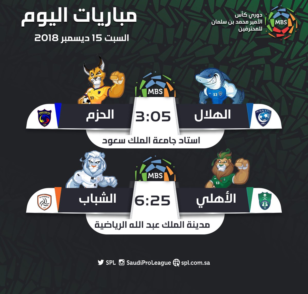 اليوم.. الهلال يواجه الحزم.. والأهلي يستضيف الشباب