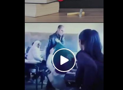 فيديو صادم.. مدرس يدخل في عراك مع طالبات ويقلب المقعد على إحداهن