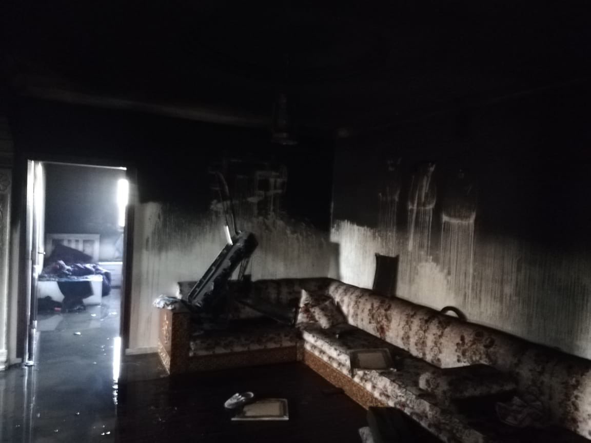 التماس كهربائي بالمكيف يحرق شقة في رابغ