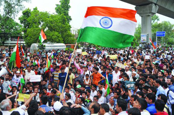 تظاهرة مليونية في الهند ضد رئيس الوزراء ناريندرا مودي