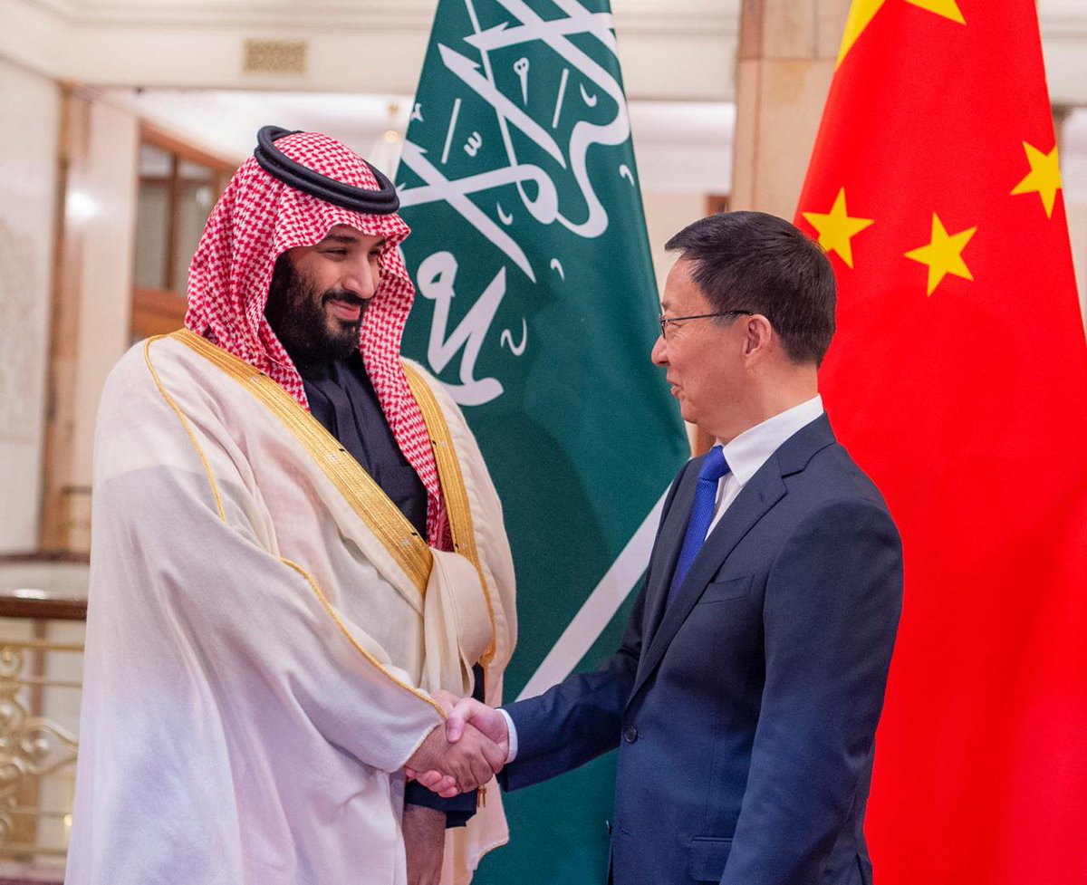 شاهد الصور .. الأمير محمد بن سلمان يجتمع مع نائب رئيس مجلس الدولة بالصين