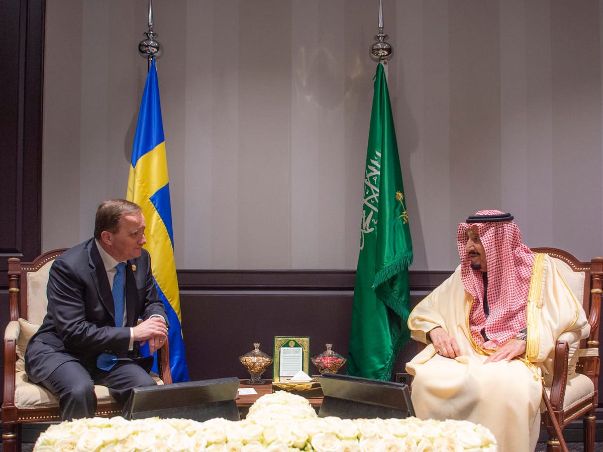 الملك سلمان يبحث التعاون الثنائي مع رئيس وزراء السويد