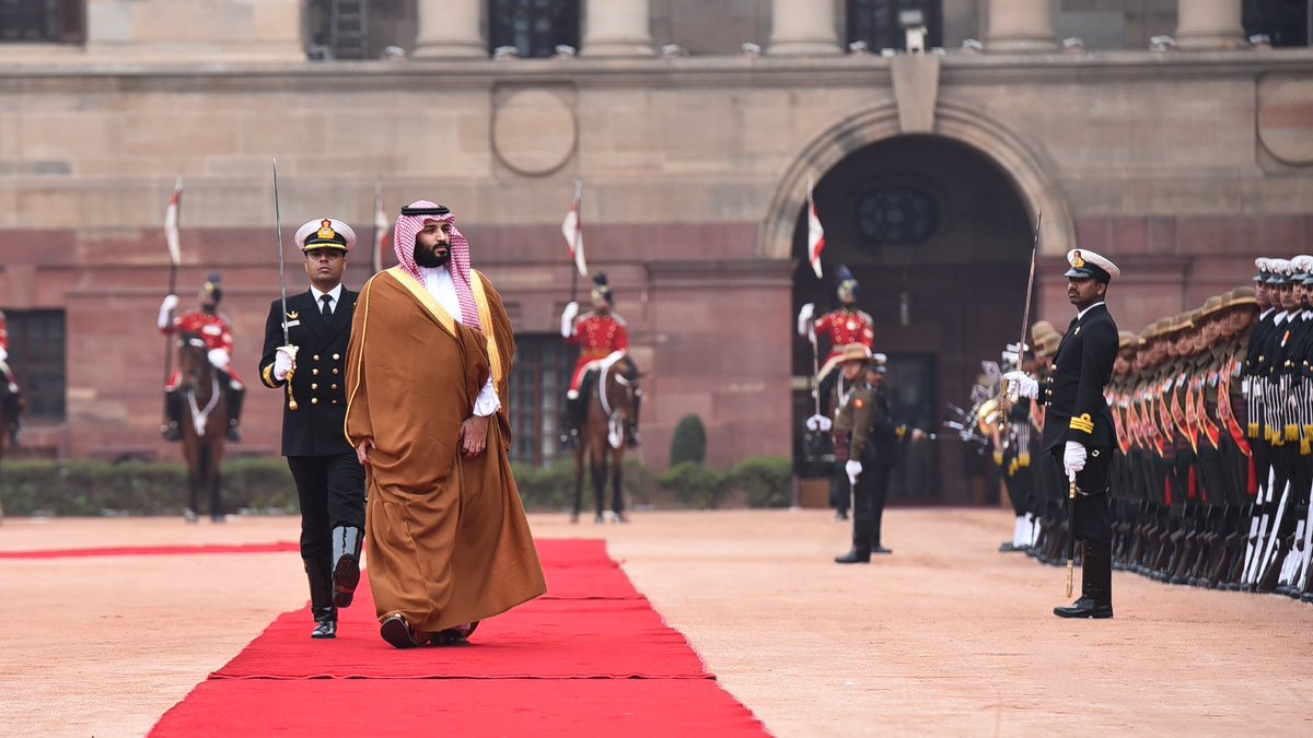 لقطات من تشريف الأمير محمد بن سلمان حفل استقبال في الهند وتفقد حرس الشرف