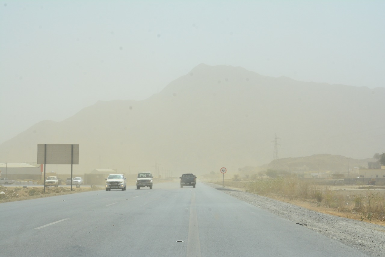 سحب رعدية ممطرة وغبار يعيق الرؤية على معظم المناطق