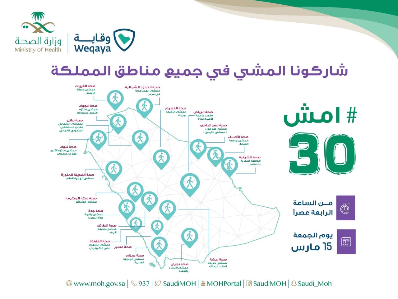الصحة تتجاهل الباحة تحت شعار امشِ 30!