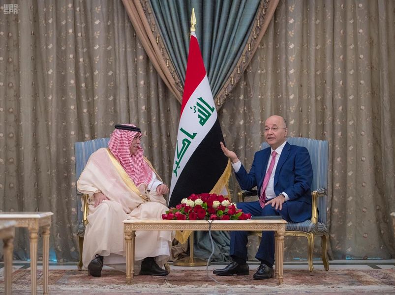 الوزير القصبي ينقل تحيات الملك سلمان وولي العهد إلى الرئيس العراقي